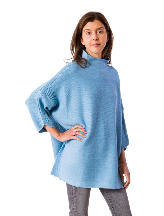 Boho Mock Neck Tunic in Crystal Blue by Kerisma