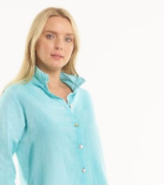 Wire Collar Tunic in Aqua by Toofan