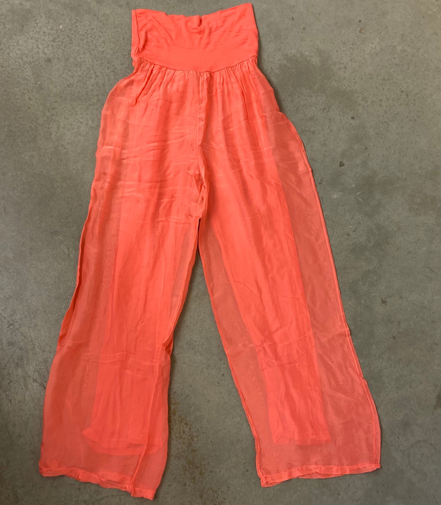 Woven Wide Leg Pants in Coral by M Made in Italy