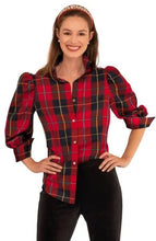 Load image into Gallery viewer, Juliette Blouse - Plaidly Cooper in Red Multi by Gretchen Scott
