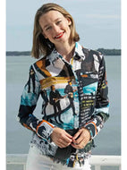 Dizzy Lizzie Cape Cod tunic Blouse, Fab 4 print, we call the Baby Boomer print!