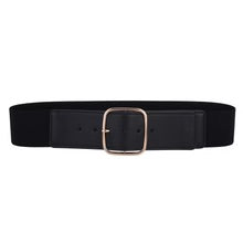 Wide Square Buckle Stretch Waist Belt