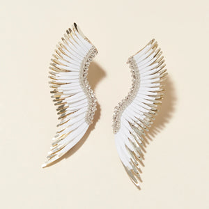 Madeline Earrings White/Gold by Mignonne Gavigan New York