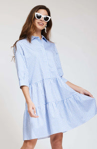 Hannah Gingham Tiered Dress by Tyler Boe