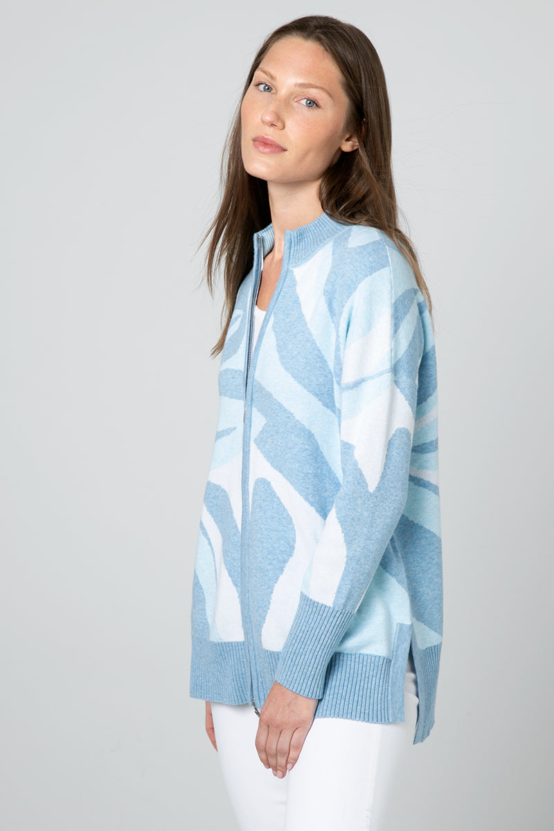 Paros Zip Mock Cardigan Mykonos Multi by Kinross