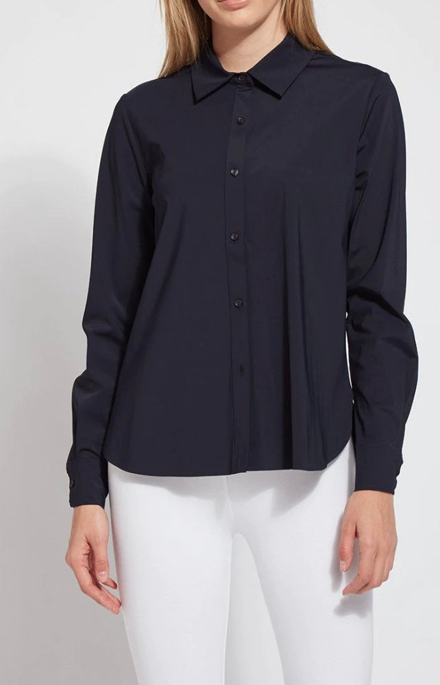 Connie Slim Button in True Navy by Lyssé