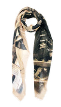 Load image into Gallery viewer, Blue Pacific Vintage Artisan Nashville Guitars Tan Scarf
