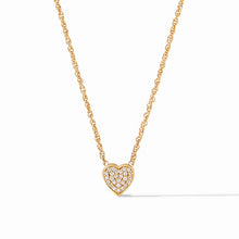 Load image into Gallery viewer, Heart Demi Pave Necklace White Zirconia
