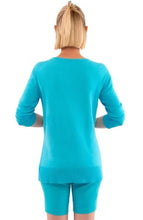 Load image into Gallery viewer, Sneek a Peek Sweater in Turquoise by Gretchen Scott
