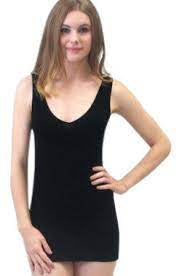 Reversible V Neck/Scoop Neck Tank Black by Elietian