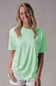Seersucker Sunset Short Sleeve T-Shirt in Seafoam Green by Lauren James