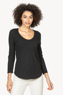 3/4 Sleeve Scoop Neck in Black by Lilla P