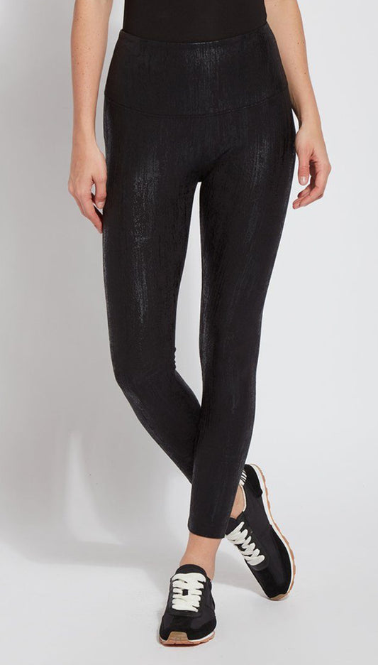 Flattering Cotton Printed Legging in Liquid Black by Lysse New York