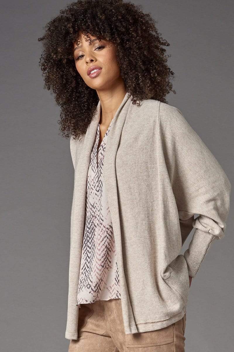 Cocoon Cardigan in Heather Oatmeal by Lola and Sophie