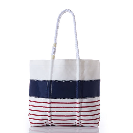 Red Mariner Stripe Medium Tote by Sea Bags