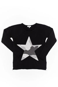 Camouflage Star Sweater in Black by J Society