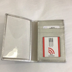 Vaccine Passport Wallet Silver Metallic