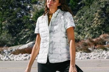 Notch Collar Short Sleeve Jacket in White Camo by My Anorak