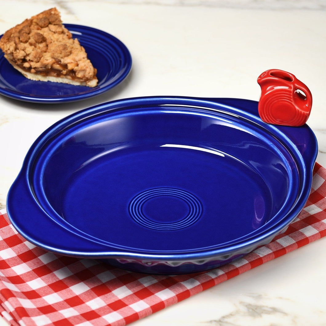Fiesta Deep Dish Pie Plate with Red Mini Pitcher by Nora Fleming