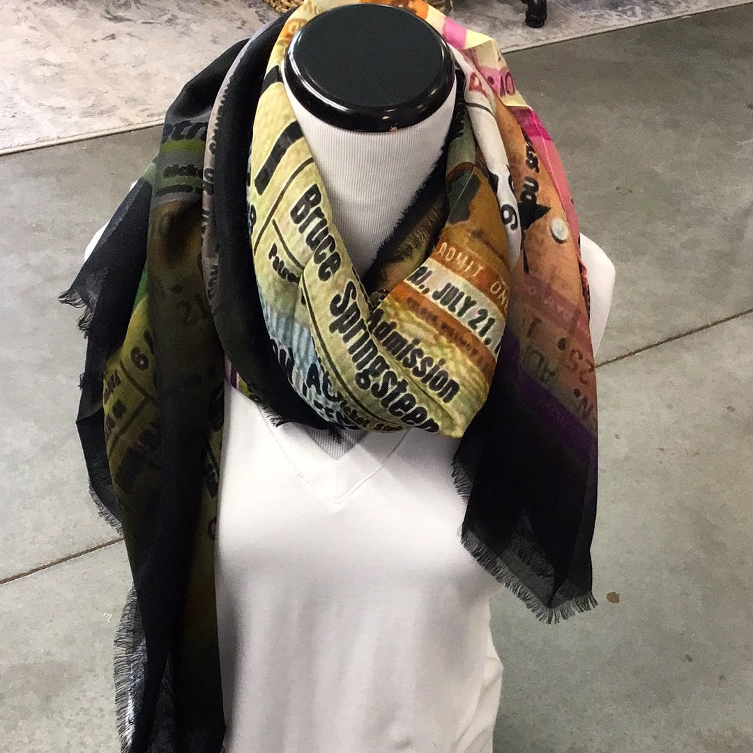 Vintage Artisan Vintage Ticket Scarf by Blue Pacific