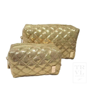 Luxe Gold Quilted Duo Bags in Gold Metallic by Trvl Design