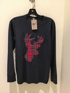 Deer Applique on Charcoal Gray Thermal