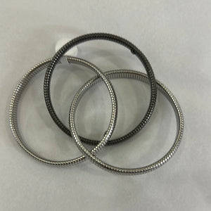 Triple Thin Strand Cobra Bracelet in Rhodium and Gunmetal by Janis Savitt
