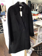 Notch Collar Coat in Black by Kinross Cashmere