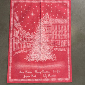 Vintage Merry Christmas Tea Towel