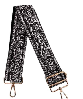 Paisley Bag Strap Black andWhite by  Ah-Dorned