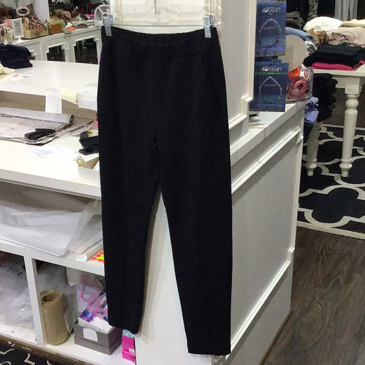 Cotton Blend Terry Pant Black by Lila P