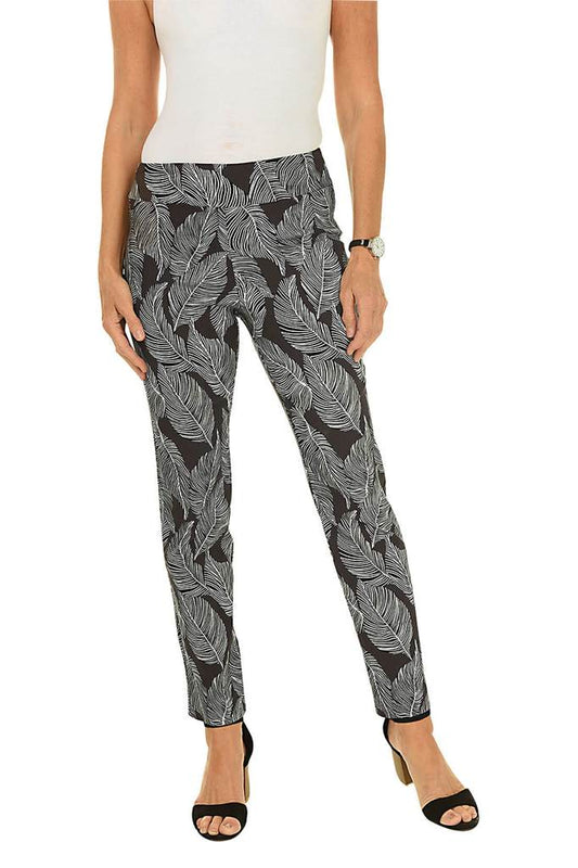 Pull-On Ankle Pant in Black Feather by Krazy Larry Style P-507