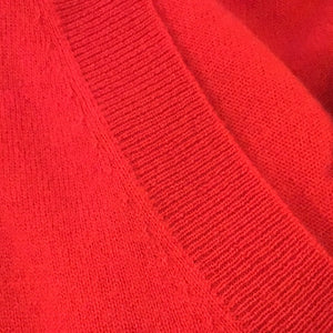 V Neck Cashmere Sweater in Red by In Cashmere