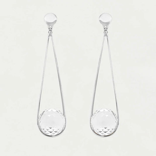 Ipanema Earring Crystal Quartz/Silver by DeanDavidson