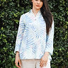 Classic Button Down Shirt Blue Palm by ILinen