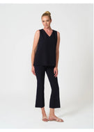 Side Button V-Neck Top in Navy by Estelle and Finn