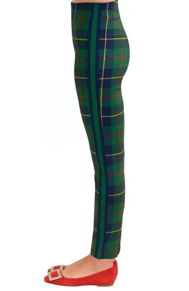 Gripeless Pull On Pant - Plaidly Cooper in Green Plaid Multi by Gretchen Scott