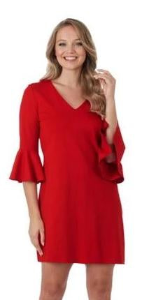 Lyla Ponte Knit Dress in Red by Jude Connally
