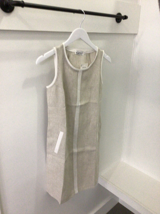 Crew Neck Dress in Natural/Silver by ILinen