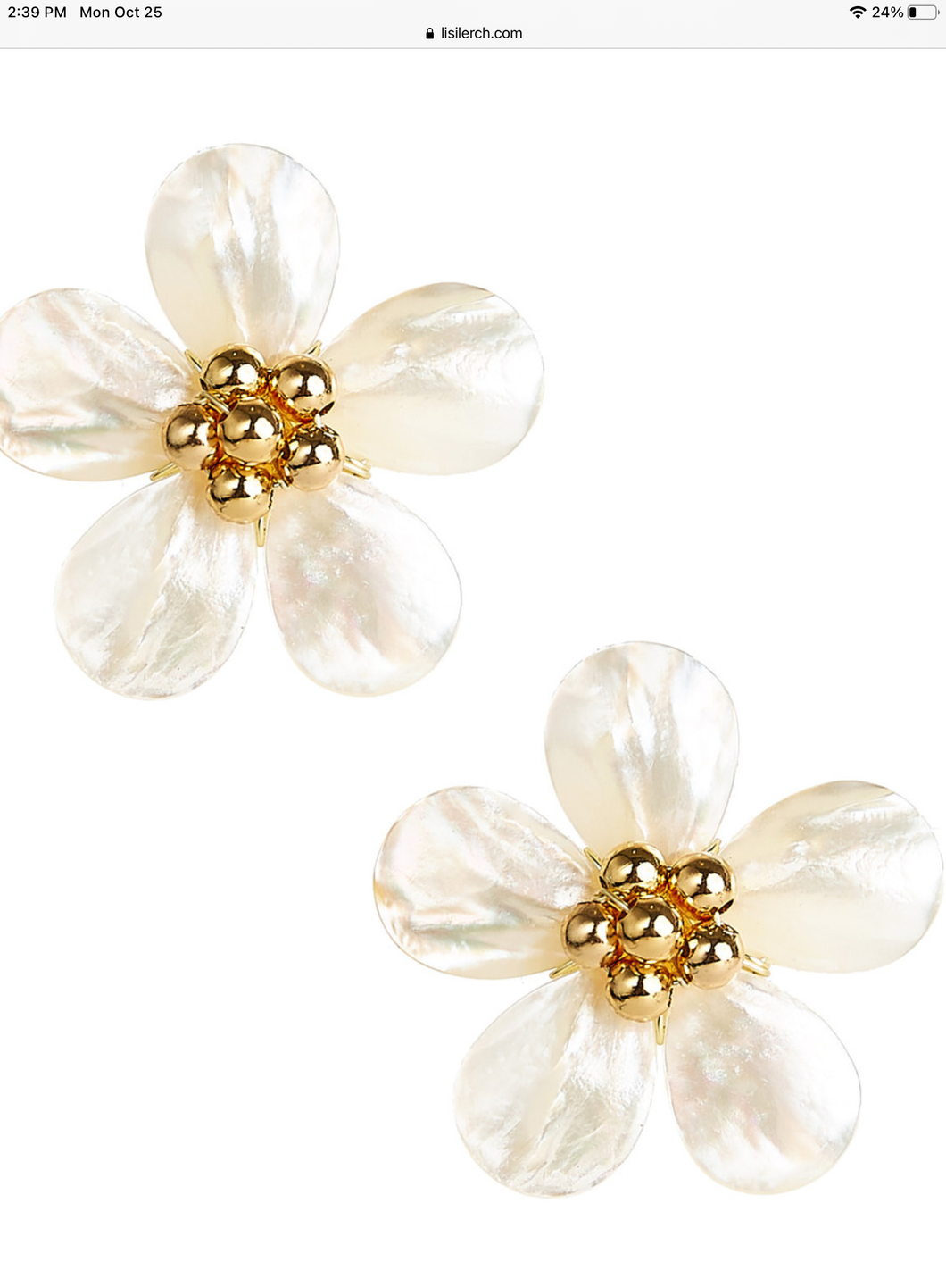 Libby Pearl Earring Gold by Lisi Lerch