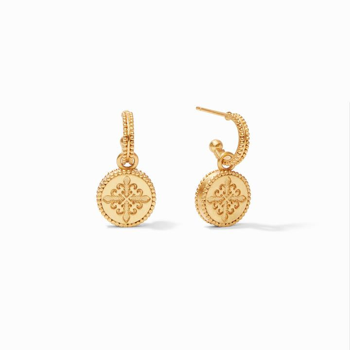 Fleur-de-Lis Hoop & Charm Earring by Julie Vos