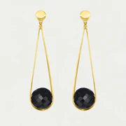 Ipanema Earrings Black Onyx/ Gold by DeanDavidson