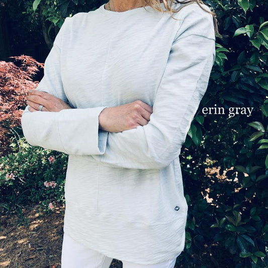 Long Lounge Crew in White Slub by Erin Gray