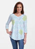 V Neck Flowy Tunic Crayola Aqua Lime by Whimsy Rose