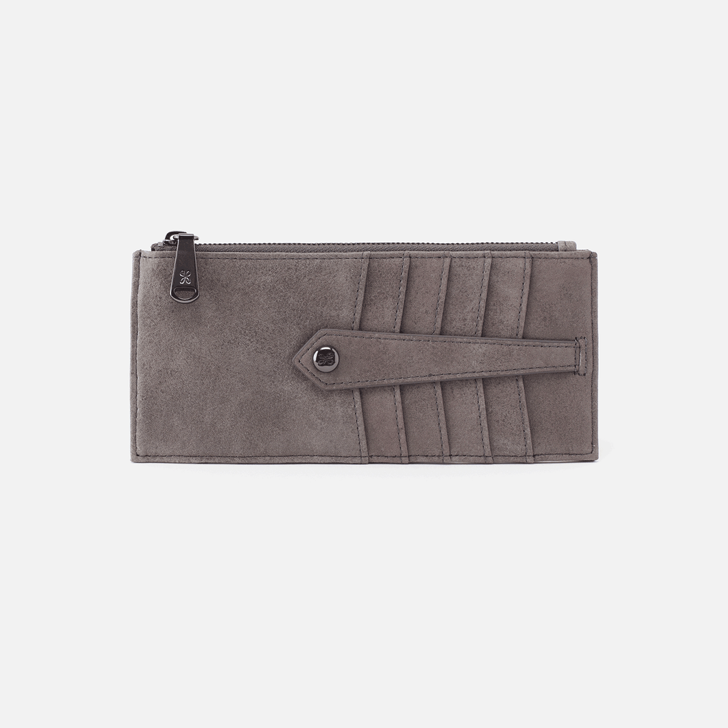 Linn Credit Card Wallet in Titanium by Hobo Handbags