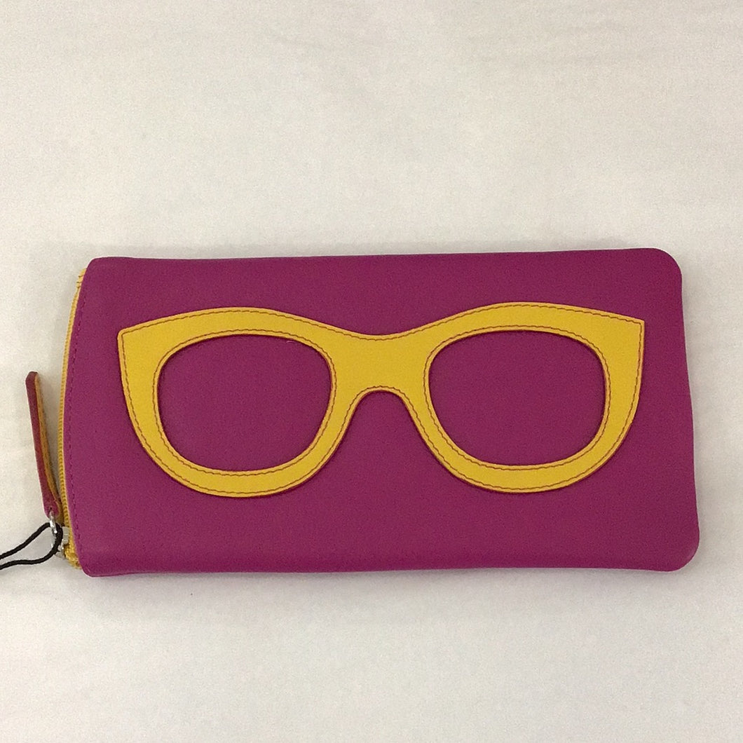 Eyeglass Case with Eyeglass Design Orchid/Yellow