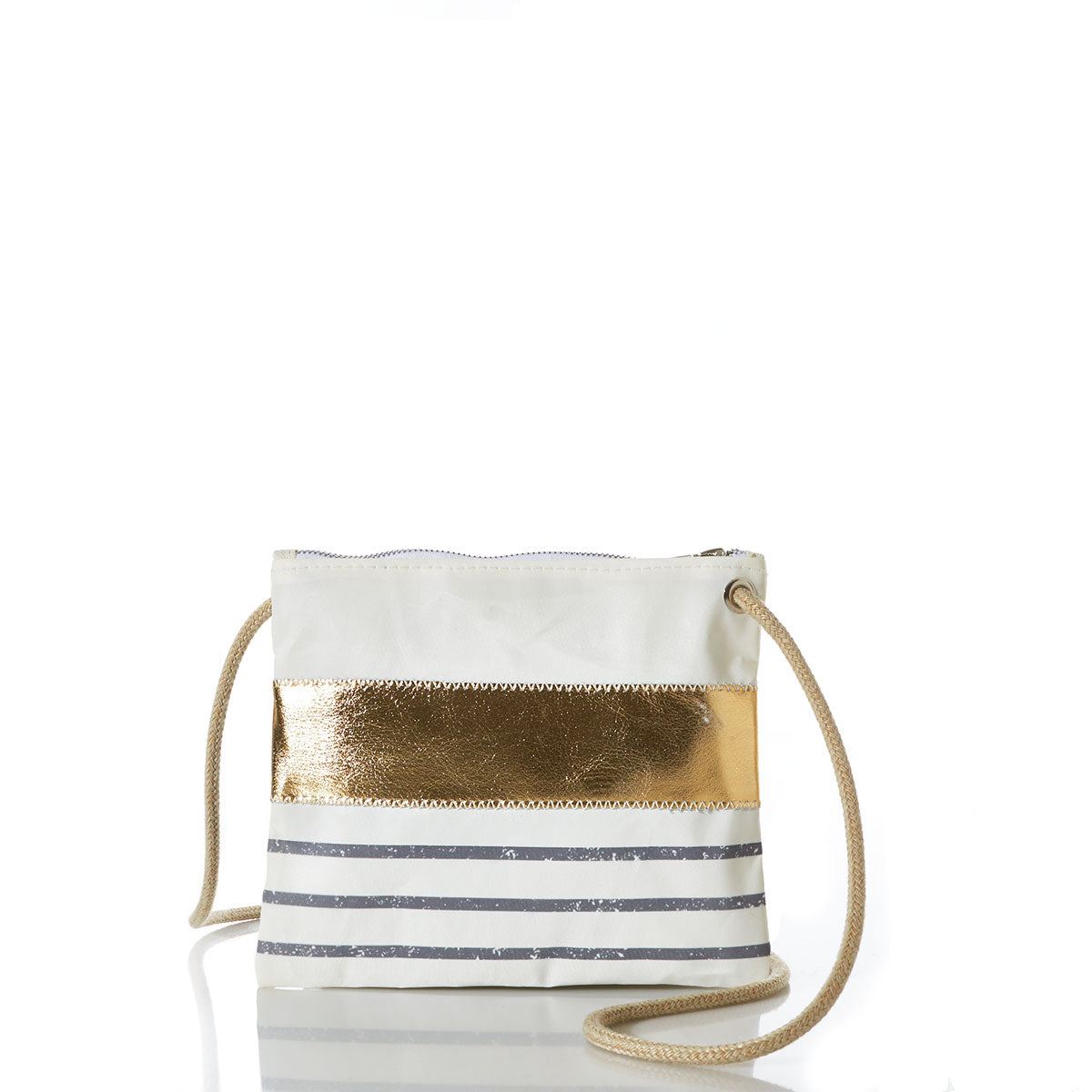 Grey Mariner Stripe Slim Crossbody by Sea Bags