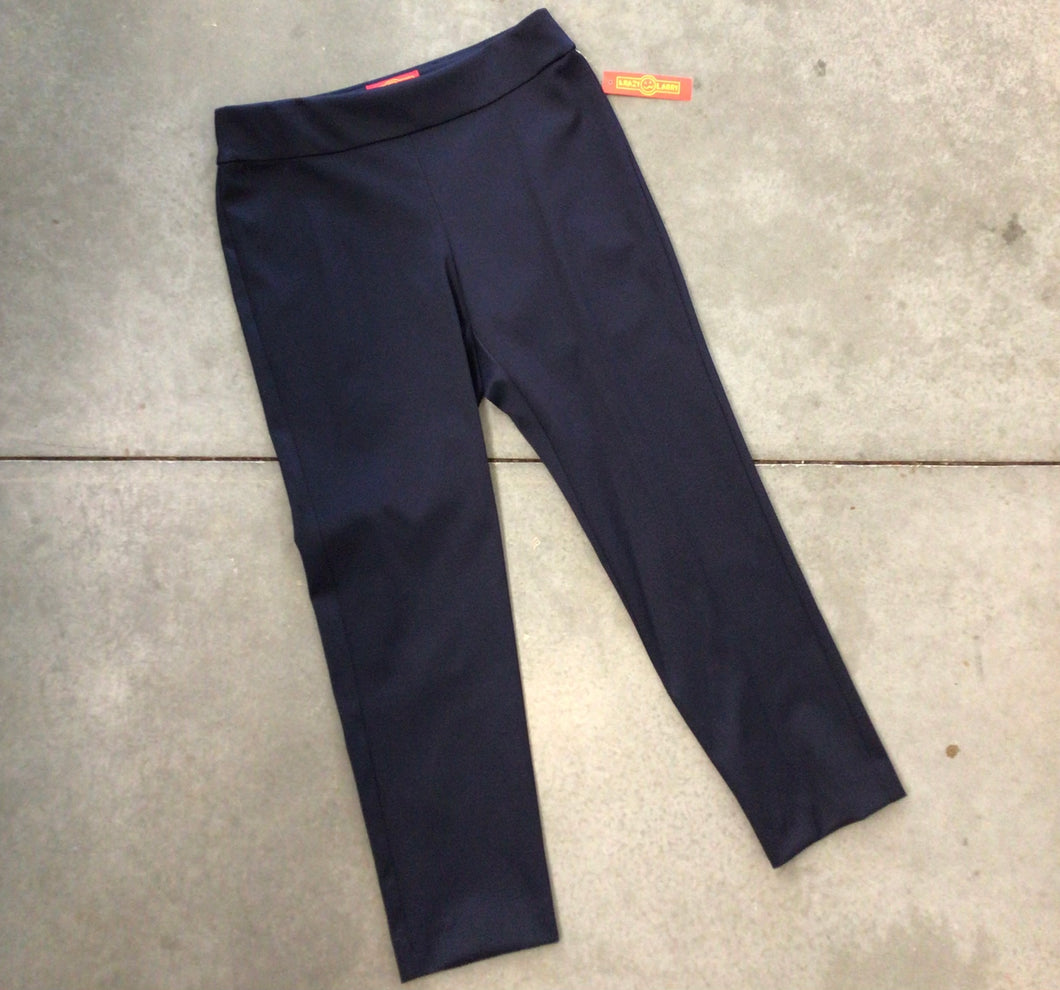Textured Pique Pull on Pants in Navy by Krazy Larry Style P-807