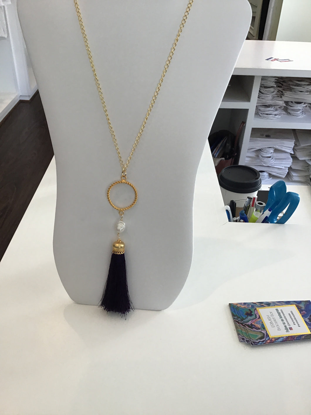 Long Eggplant Necklace w/   by Julie Ryan