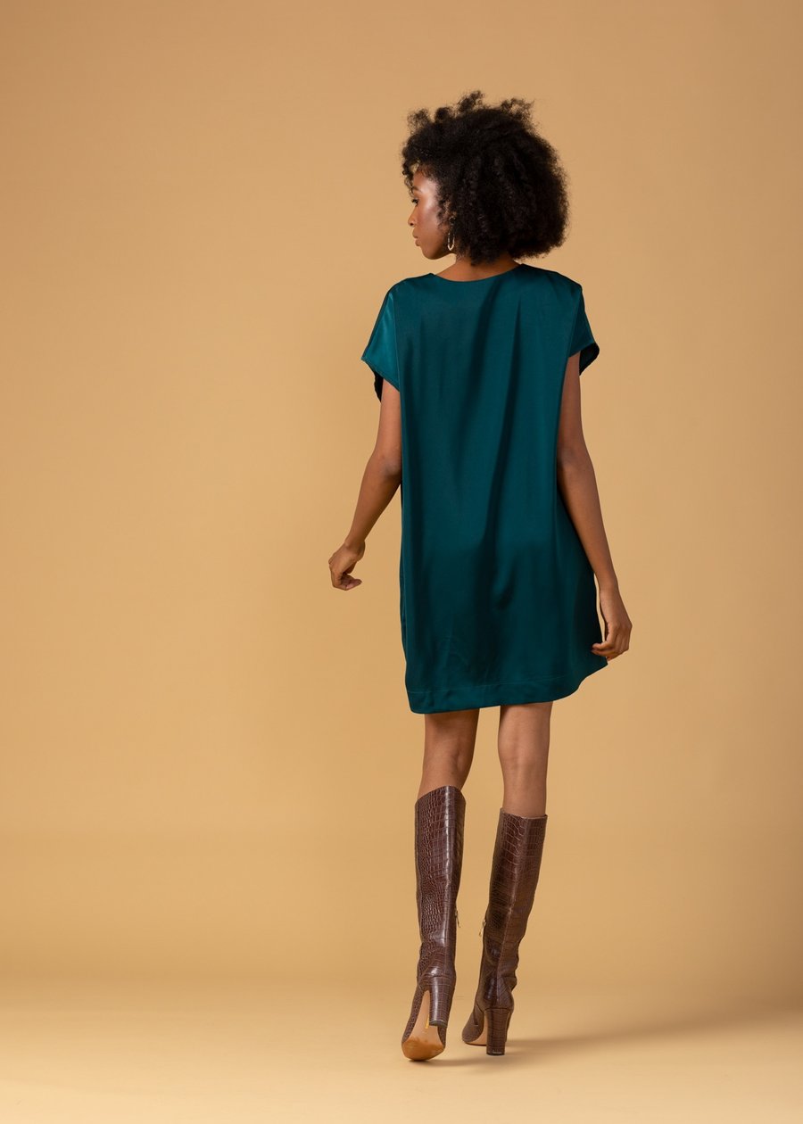 Vera Caftan Dress in Hunter Green  by Abbey Glass